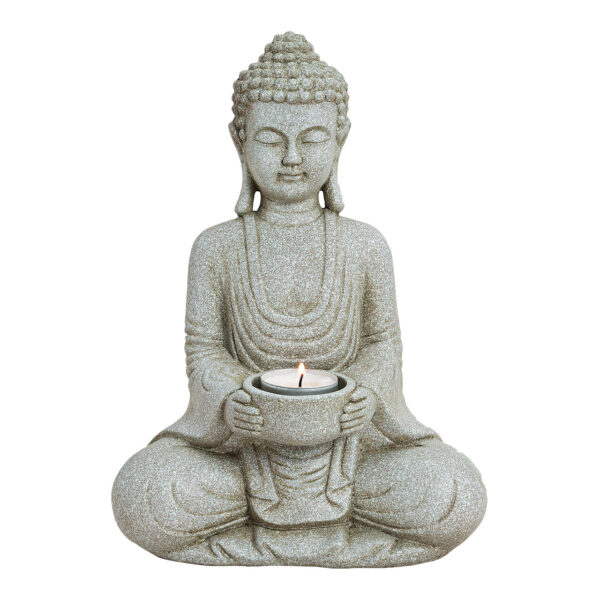 Buda con portavelas de poliestireno 18x11x27 cm