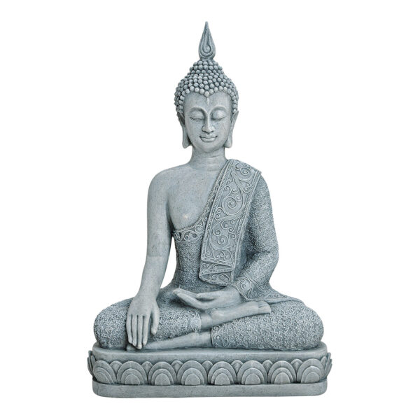 Buda sentado gris poliresina 39cm