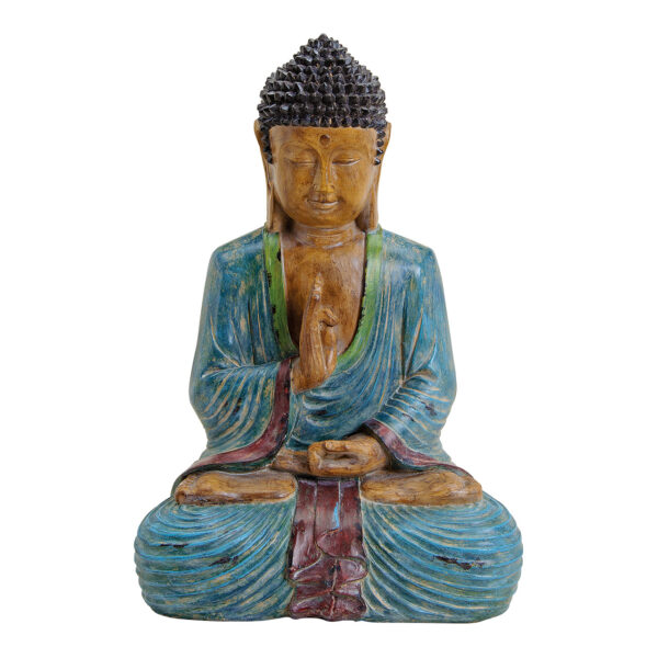 Buda, poliresina, marrón/rojo/verde (ancho/alto/profundidad) 27 x 44 x 21 cm