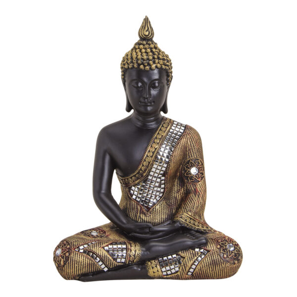 Buda poli oro negro 21x12x27 cm