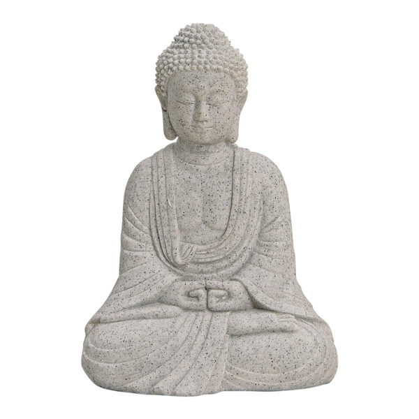 Buda sentado en poli gris 13 cm