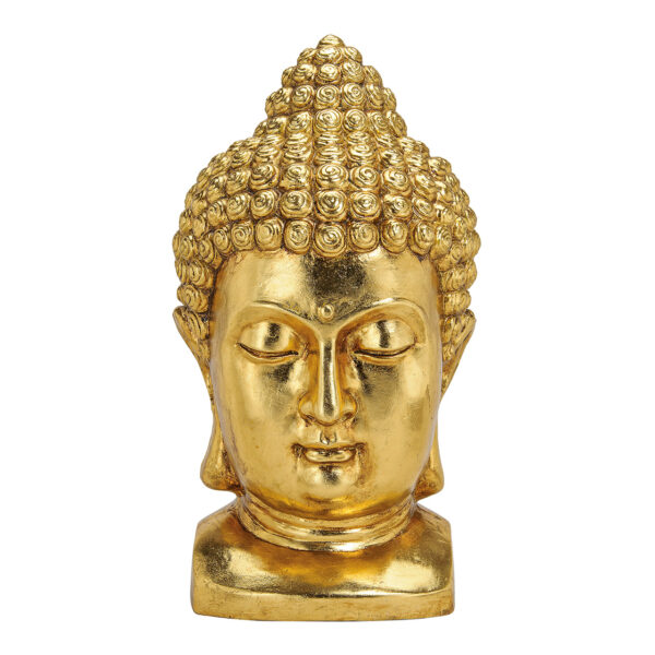 Cabeza de buda oro magnesia 27x25x47 cm
