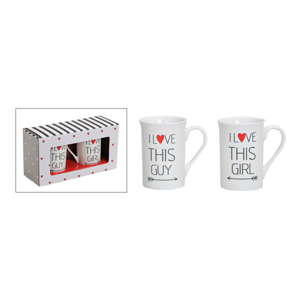 Juego de tazas chica/chico porcelana 2 uds. 10 cm