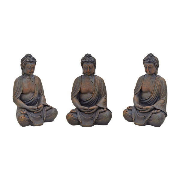 Buda sentado de poliresina marrón 38cm