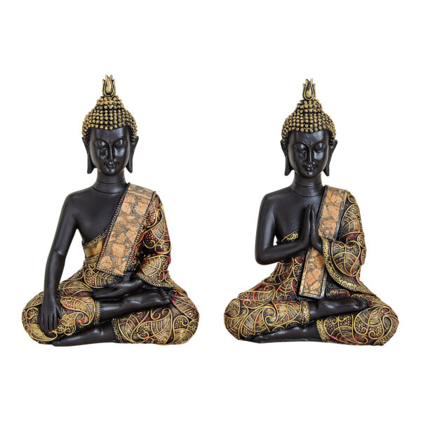 Buda oro negro poli 2 uds. 14x7x21 cm