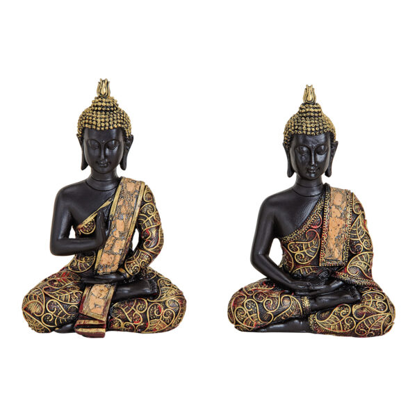Buda oro negro poli 2 uds. 10x5x15 cm