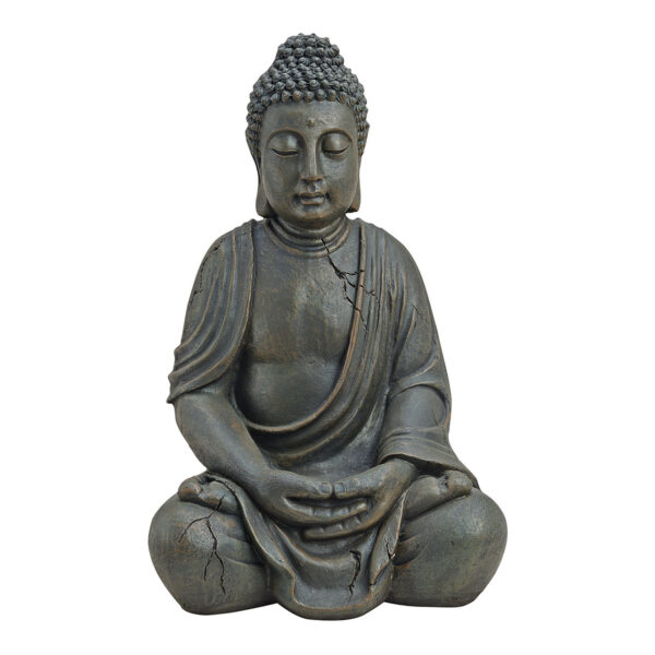 Buda marrón sentado poliresina 32x52x25cm