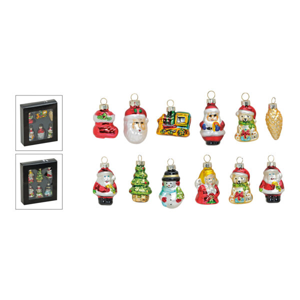 Juego de Para colgars navideñas de cristal, 6 piezas, 5 cm x 2 cm.