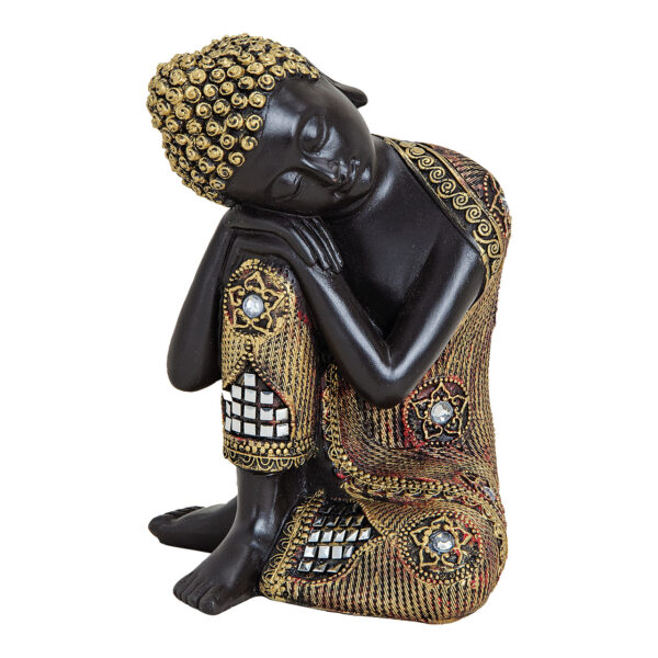 Buda oro negro poli 12x12x17 cm