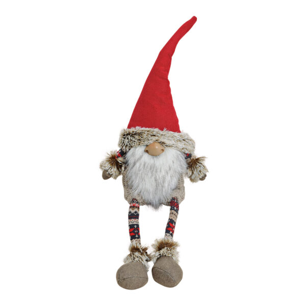 Gnomo sentado en cenefa de peluche/fieltro 35/58 cm
