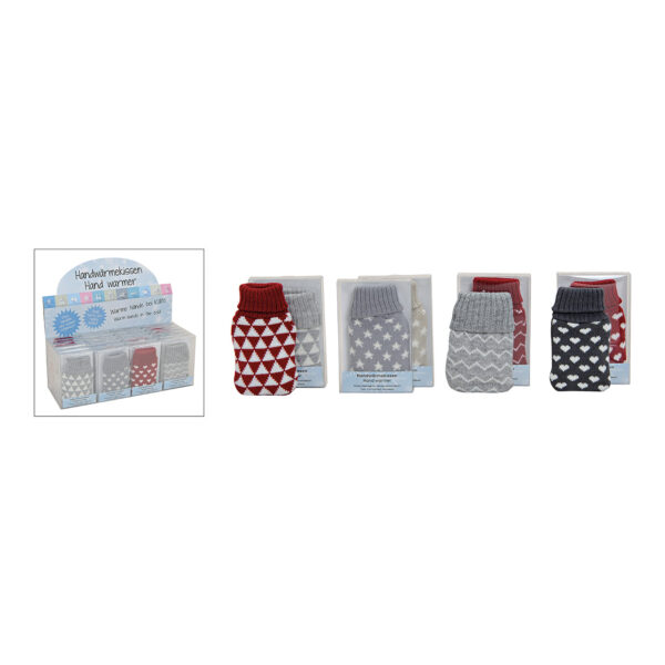 Juego de calientamanos con funda de cuerda de plástico/textil, 8 unidades, 7 x 12 cm