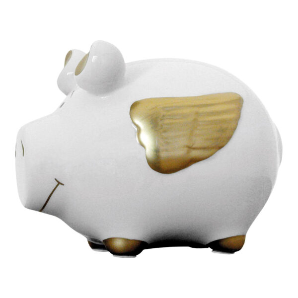 Hucha de cerdito kcg cerdito pequeño, oro inglés, de cerámica, art. 100498 (b/h/t) 12,5x9x9 cm
