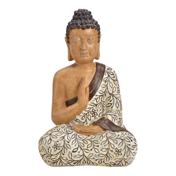 Buda sentado, poliresina, beige (ancho/alto/profundidad) 23x19x37cm
