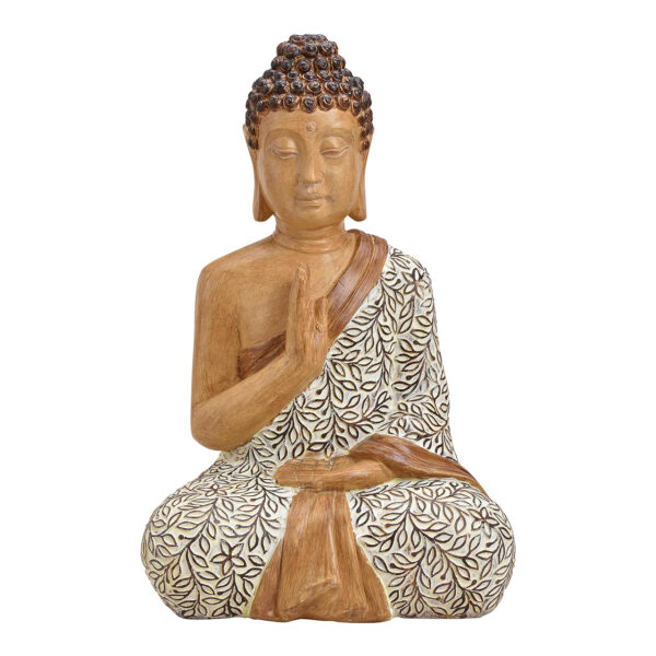 Buda sentado, poliresina, beige (ancho/alto/profundidad) 32x25x48cm