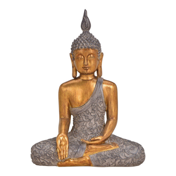 Buda poli marrón/dorado 30x41x15cm