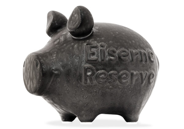 Hucha kcg cerdito pequeño, eiserne reserve, de cerámica negra (ancho/alto/fondo) 12x9x9cm