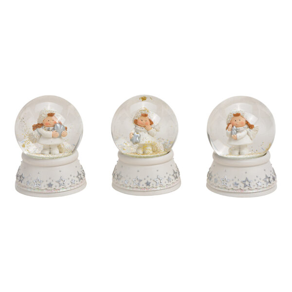 Bola de nieve de invierno para niños de policarbonato y cristal, color blanco, 3 surtido, (ancho/alto/profundidad) 7 x 9 x 7 cm