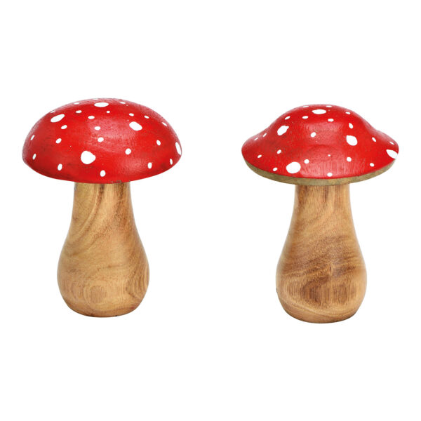 Hongo de madera de mango rojo, 2 surtido, (ancho/alto/profundidad) 5x10x5cm
