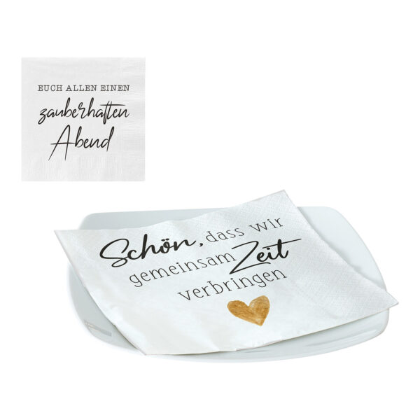 Servilletas para invitados, 3 capas, paquete de 20, 33 x 33 cm, de papel/cartón, color blanco, 2 surtido