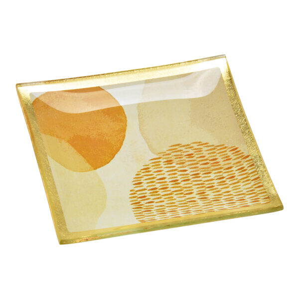 Plato de cristal de colores (An./Al./Pr.) 10x1x10cm