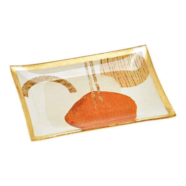 Plato de cristal de colores (An./Al./Pr.) 14x1x10cm