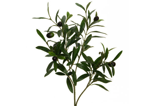 Flores artificiales rama de olivo 54 cm verde
