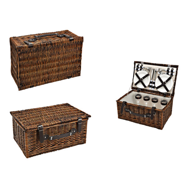 Cesta de picnic para 2 personas, 11 piezas, (ancho/alto/fondo) 39 x 29 x 19 cm