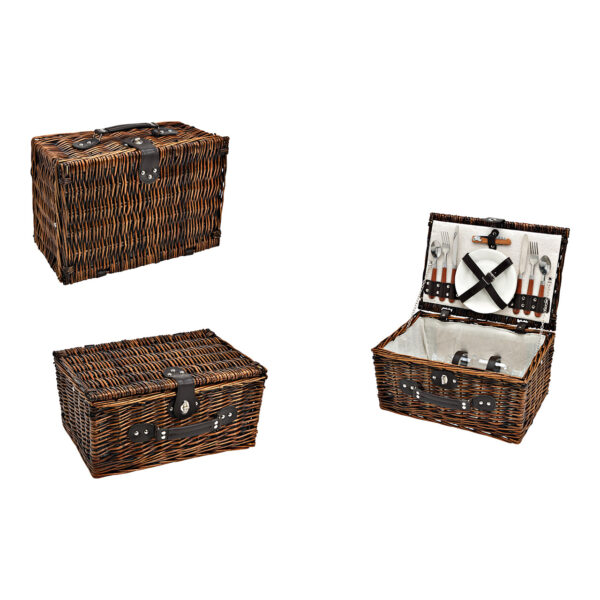 Cesta de picnic para 4 personas, 20 piezas, (ancho/alto/fondo) 46 x 31 x 20 cm