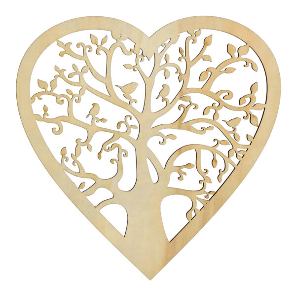 Perchero de pared con forma de corazón, decoración de madera natural (ancho/alto) 20 x 20 cm