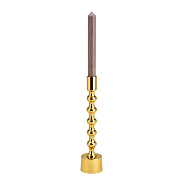 Candelabro de metal dorado (An./Al./Pr.) 6x27x6cm