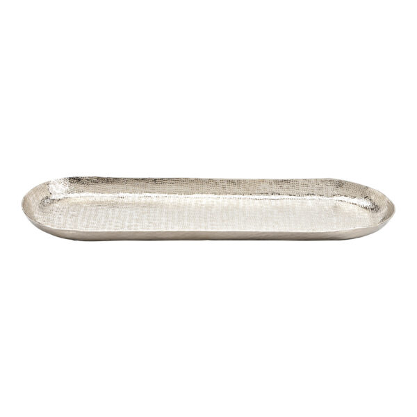 Placa de metal color plata (An./Al./Pr.) 58x2,5x18cm