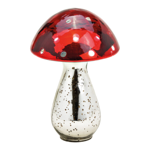 Hongo de cristal rojo, plata (ancho/alto/profundidad) 15x21x15cm