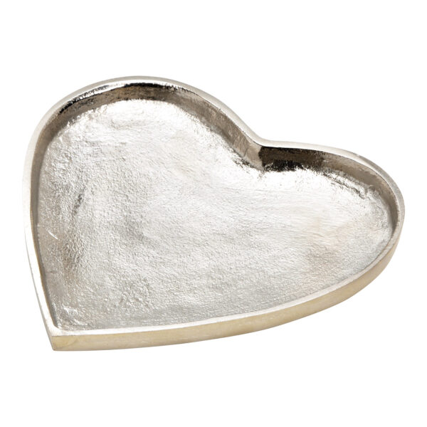Placa corazón de metal plata (An/Al/Pr) 15x2x15cm