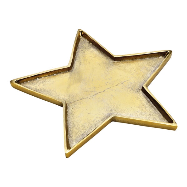 Placa metal estrella dorada (An/Al/Pr) 26x1,5x25cm