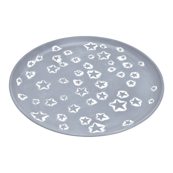 Plato Estrellas Decorativo Madera Gris (An./Al./Pr.) 40x2x40cm