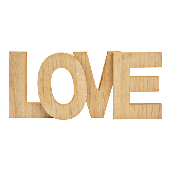 Letra LOVE de madera natural (An./Al./Pr.) 35x15x3cm
