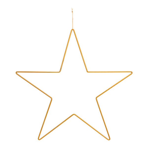 Para colgar metal estrella dorada (ancho/alto) 50x50cm