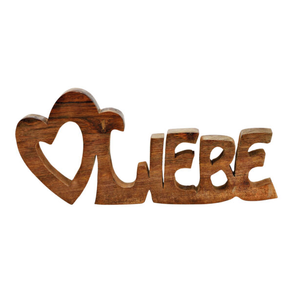 Letras Liebe de madera de mango Marrón (An./Al./Pr.) 33x15x3cm