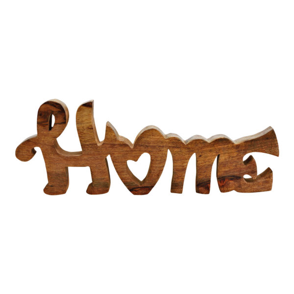Letras, Home, de madera de mango Marrón (An./Al./Pr.) 40x14x3cm