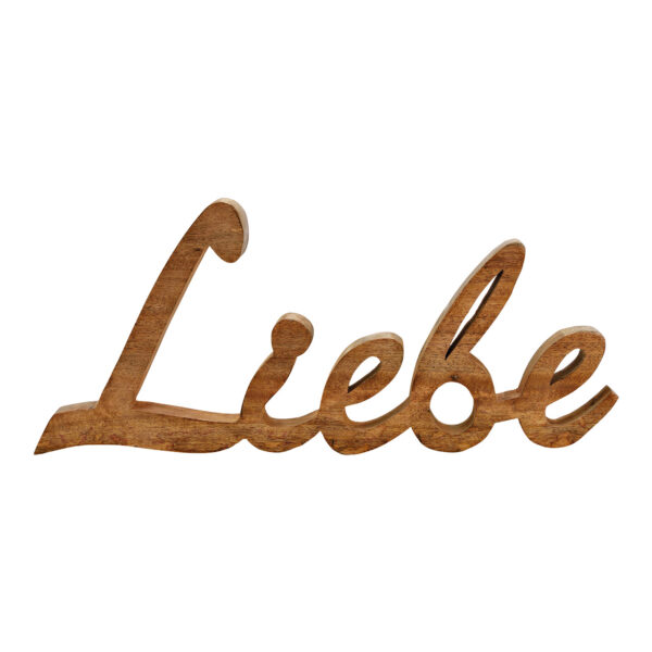Letras Liebe de madera de mango Marrón (An./Al./Pr.) 55x25x3cm