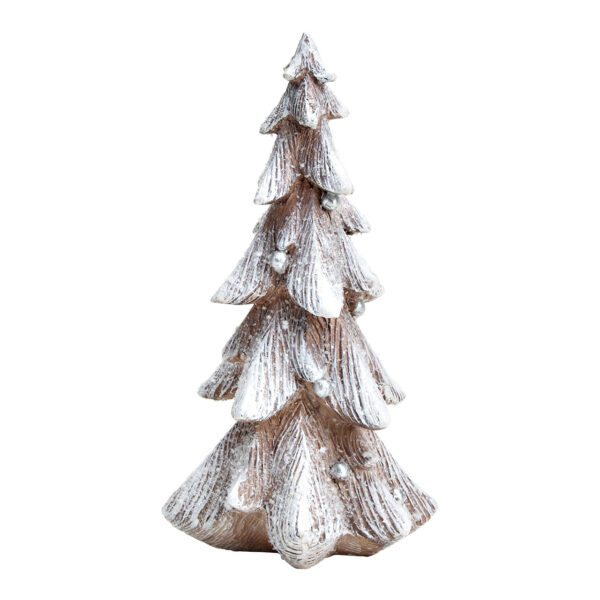 Árbol de Navidad con purpurina de poly Blanco (An/Al/Pr) 10x19x10cm