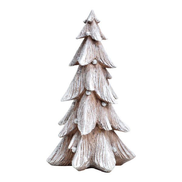 Árbol de Navidad con purpurina de poly Blanco (An/Al/Pr) 16x29x16cm