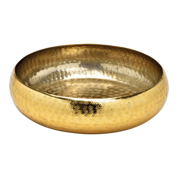 Cuenco de metal dorado (ancho/alto/profundidad) 29x6x29cm