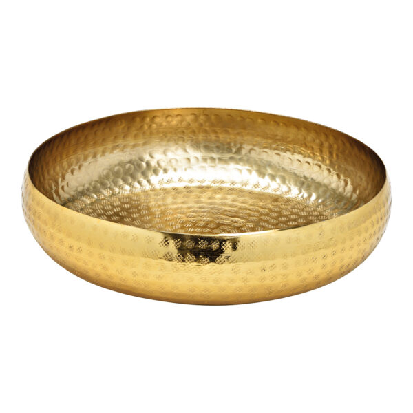 Cuenco de metal dorado (ancho/alto/profundidad) 35x8x35cm