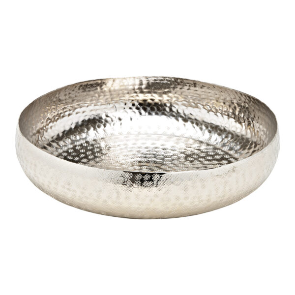 Cuenco de metal plateado (An./Al./Pr.) 35x8x35cm