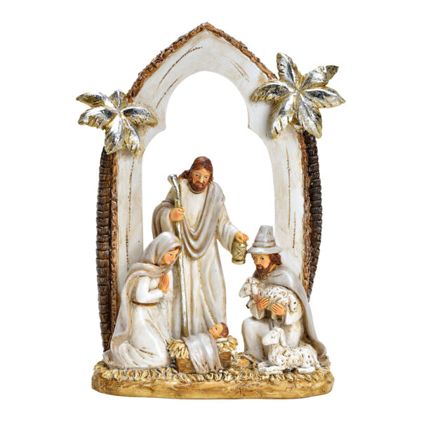 Belén de poli crema (An./Al./Pr.) 15x21x6cm