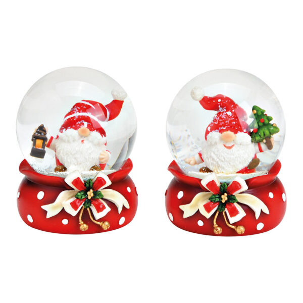 Bola de nieve Papá Noel de policristal, multicolor, 2 surtido, (ancho/alto/profundidad) 7 x 8 x 7 cm