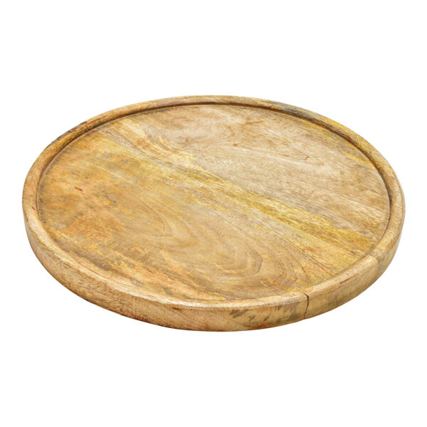Bandeja de madera de mango natural (An./Al./Pr.) 40x4x40cm