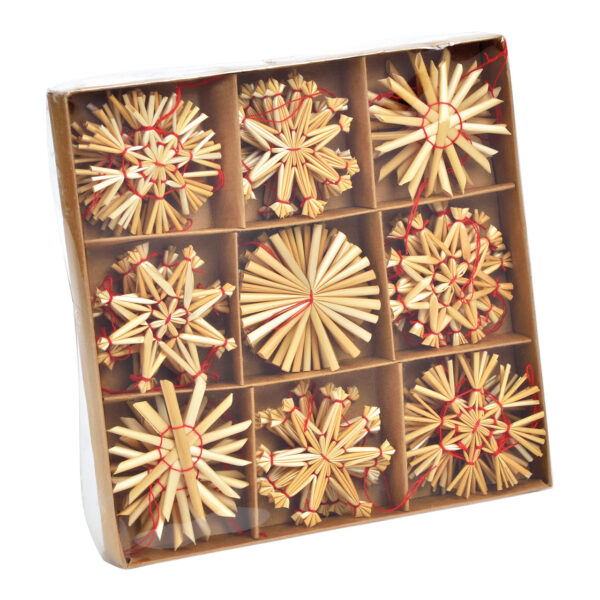 Juego de Para colgars navideñas de paja natural 36uds, Ø6cm