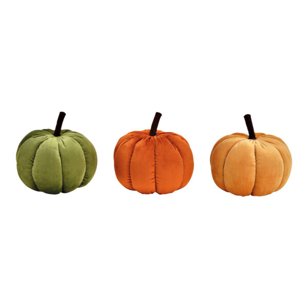 Calabaza textil Naranja, naranja claro, verde, 3 surtido, (An./Al./Pr.) 18x14x18cm
